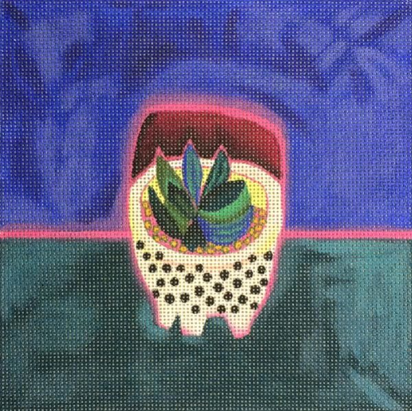 Melissa Shirley Designs -  Spotted Bowl with Blue Plant