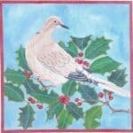 Kate Dickerson Needlepoint - Dove in Holly Branch