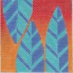 Zecca Designs - 3 Blue Leaves Square