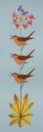 Charley Harper Needlepoint - House Wren on Shooting Star