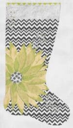 Machelle Somerville Needlepoint - Green Poinsettia Stocking