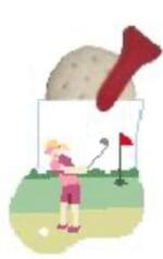 Kathy Schenkel Designs- Female Golfer with Golf Ball