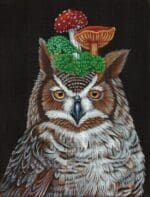 Melissa Shirley Designs - Great Horned Owl with Mushrooms