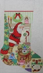 Alexa Designs - Santa Checking List Girl Stocking
