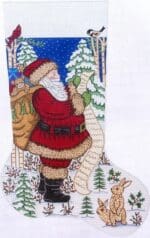 Alexa Designs -  Santa in Forest with List Stocking