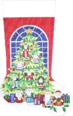 Alexa Designs - Christmas Tree with Santa Ornaments Stocking