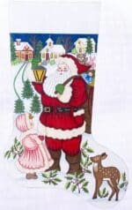 Alexa Designs - Santa with Girl and Lantern Stocking