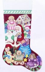 Alexa Designs -  Santa With Girl's Toys and List Stocking