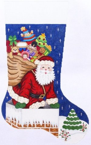 Alexa Designs - Santa Down Chimney Stocking (7209)
