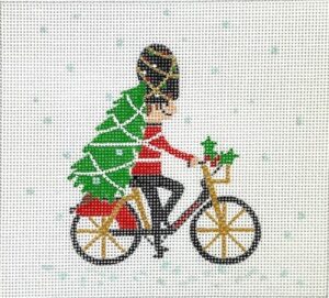 Kate Dickerson Needlepoint - Guardsman on Bicycle