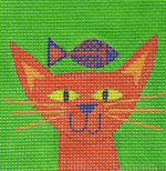 Zecca Designs - Orange Cat with Fish