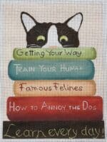 CBK Needlepoint - Cat with Books