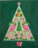 Love You More Needlepoint - Flamingo Christmas Tree