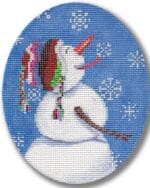Scott Church Needlepoint - Snowman Catching Snowflakes