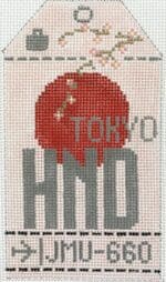 Hedgehog Needlepoint - Tokyo Travel Tag