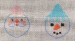 Brenda Stofft Designs - Santa/Snowman Faces Minis in Pink/Aqua