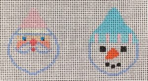 Brenda Stofft Designs - Santa/Snowman Faces Minis in Pink/Aqua