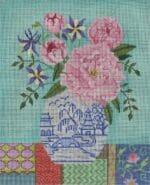 Brenda Stofft Designs - Peonies & Columbine in Blue/White Vase