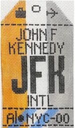 Hedgehog Needlepoint - John F. Kennedy Airport Travel Tag