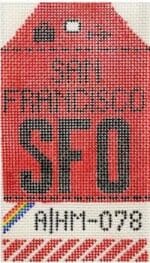 Hedgehog Needlepoint - San Francisco Travel Tag