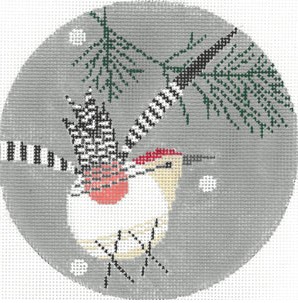 Charley Harper Needlepoint - Winter - Red Belly Woodpecker