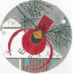 Charley Harper Needlepoint - Winter - Cardinal Male