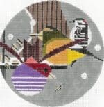 Charley Harper Needlepoint - Winter - Downy, Grosbeak