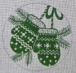 Love You More Needlepoint Designs - Green Mittens Ornament