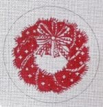 Love You More Needlepoint Designs - Red Wreath Ornament
