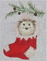 Love You More Needlepoint Designs - Hedgehog in Stocking