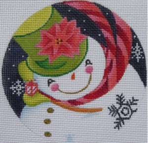 Love You More Needlepoint Designs - Poinsettia Snowman