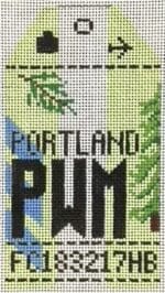 Hedgehog Needlepoint - Portland, Maine Travel Tag