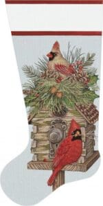 Melissa Shirley Designs - Log Cabin Birdhouse Stocking