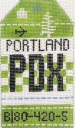 Hedgehog Needlepoint - Portland Travel Tag