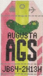 Hedgehog Needlepoint - Augusta Travel Tag