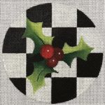 Raymond Crawford - Holly Checkered Round Ornament