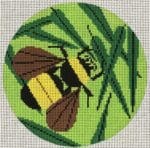 Charley Harper Needlepoint - Bee with Green Background