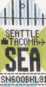 Hedgehog Needlepoint - Seattle Tacoma Travel Tag