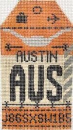 Hedgehog Needlepoint - Austin Travel Tag