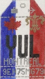 Hedgehog Needlepoint - Montreal Travel Tag