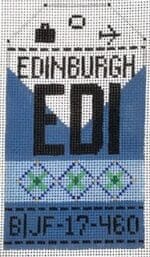 Hedgehog Needlepoint - Edinburgh Travel Tag