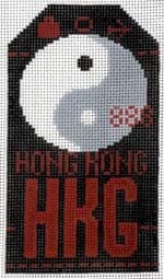 Hedgehog Needlepoint - Hong Kong Travel Tag