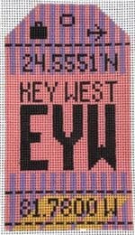 Hedgehog Needlepoint - Key West Travel Tag