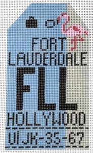 Hedgehog Needlepoint - Fort Lauderdale Travel Tag - Needle Nook