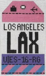 Hedgehog Needlepoint - Los Angeles Travel Tag