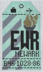Hedgehog Needlepoint - Newark Travel Tag