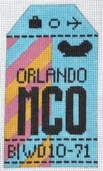 Hedgehog Needlepoint - Orlando Travel Tag