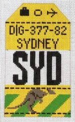 Hedgehog Needlepoint - Sydney Travel Tag