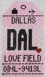Hedgehog Needlepoint - Dallas Love Field Travel Tag