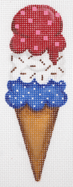 Kate Dickerson Needlepoint - Patriotic Mini Ice Cream Cone